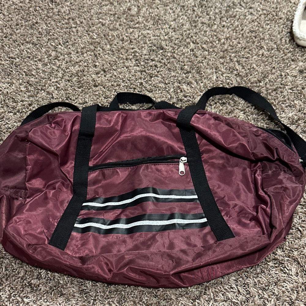 Stylish Burgundy Duffel Bag